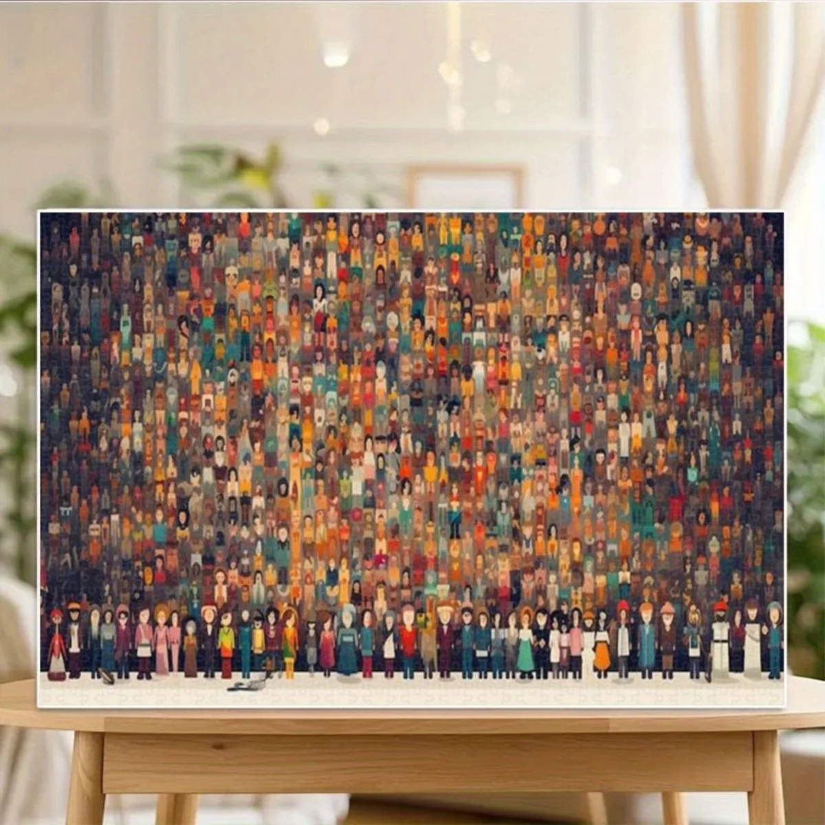 1000pcs Large Adult Jigsaw Puzzle - Vibrant Mosaic of 1000+ Unique Faces & Expressions, Challenging Color-Coded Pieces for Fam