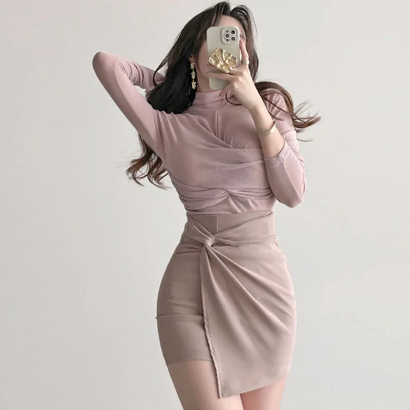 

Comfortable High Waist Wrap Skirt Faion Twist Knot Slimming Asymmetrical Women's Premium Spring Summer Autumn Autumn