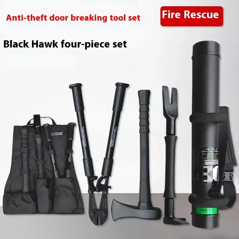 Black Four-Piece Anti-Theft Firefighting Equipment Accessory Manual Emergency Rescue Backpack for Firefighters