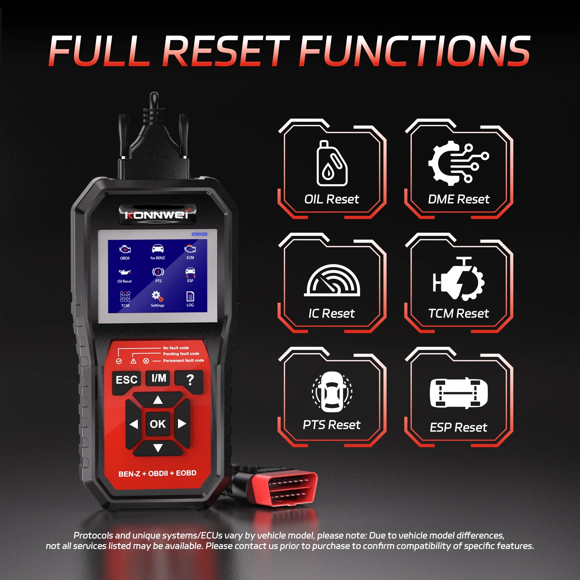 KONNWEI 12V Car OBD Fault Diagnosis Tool Suitable for Mercedes Benz Car OBD/EOBD Standard Protocol Detection Car OBD Scanner