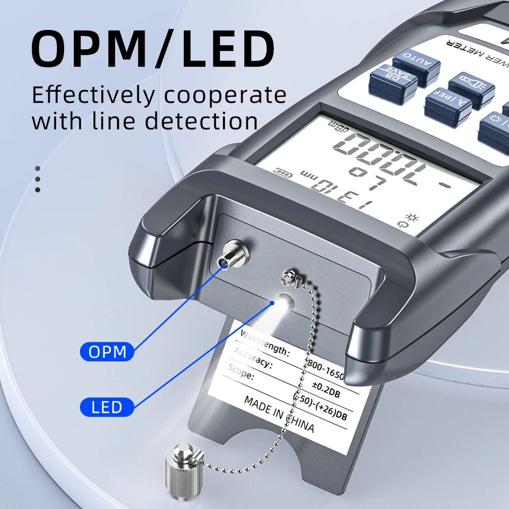10 Wavelengths Optical Power Meter OP50 OPM FTTH Fiber Optical Power Meter -70~+10dBm/-50~+26dBm SC FC ST Interface Mini OPM