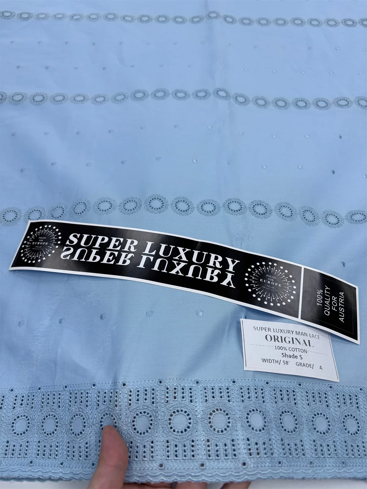 

Super Luxury Man Lace Original 100% Quality For Austria Cotton Lace Fabric African Embroidered Lace Fabric For Wedding 15A55