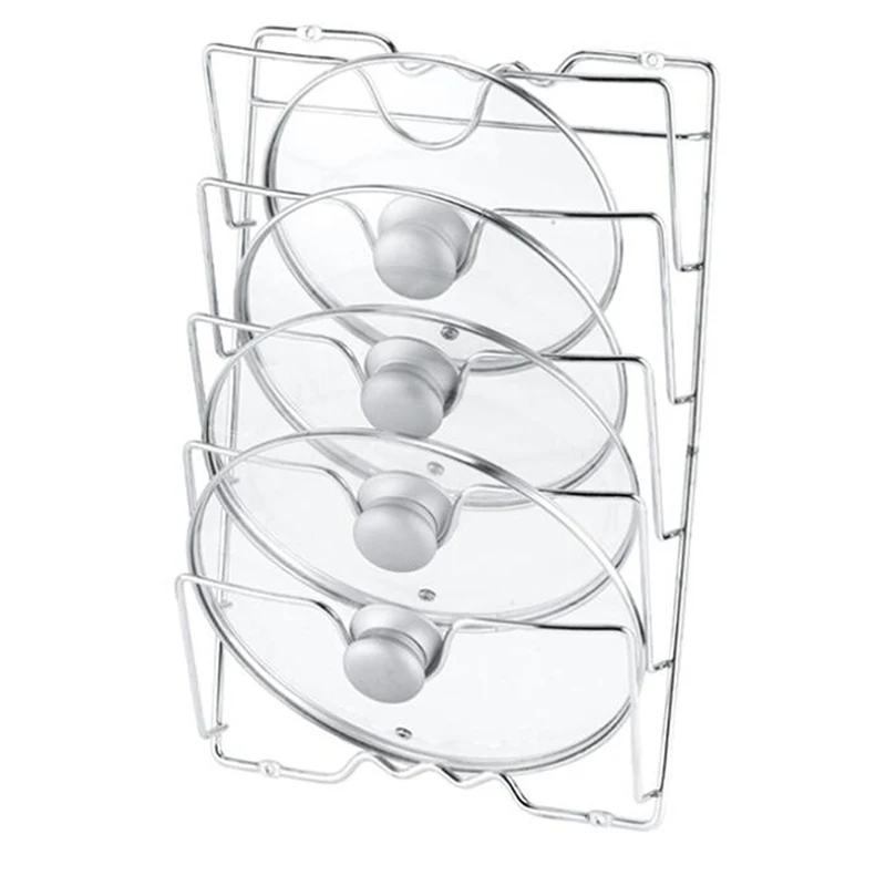 Kitchen Organizer Rack Wall Hanging Pot Cover Rack Five-Layer Pot Lid  Metal Rust-Free Multifunctional Rack Pot Lid Rack