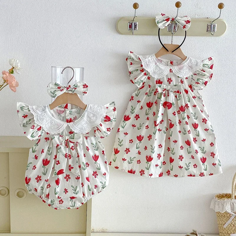 

Новое летнее платье для девочек 2-7 лет на день рождения, с рукавами-крылышками, хлопковое, с принтом, комбинезон, детские платья принцессы, детская одежда 2026 года