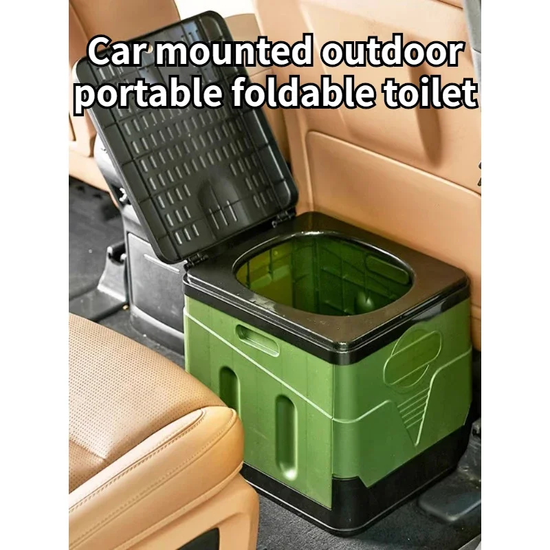 Car Mounted Outdoor Portable Odor Proof Toilet Camping Self Driving Emergency Folding Toilet Curing Agent Camping Equipment