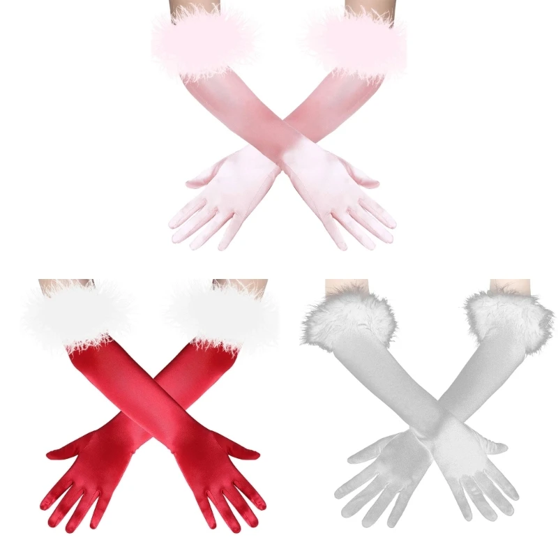 

Fashion Gloves Female's Elegant Solid Etiquette Gloves Wedding Party Long Gloves N58F