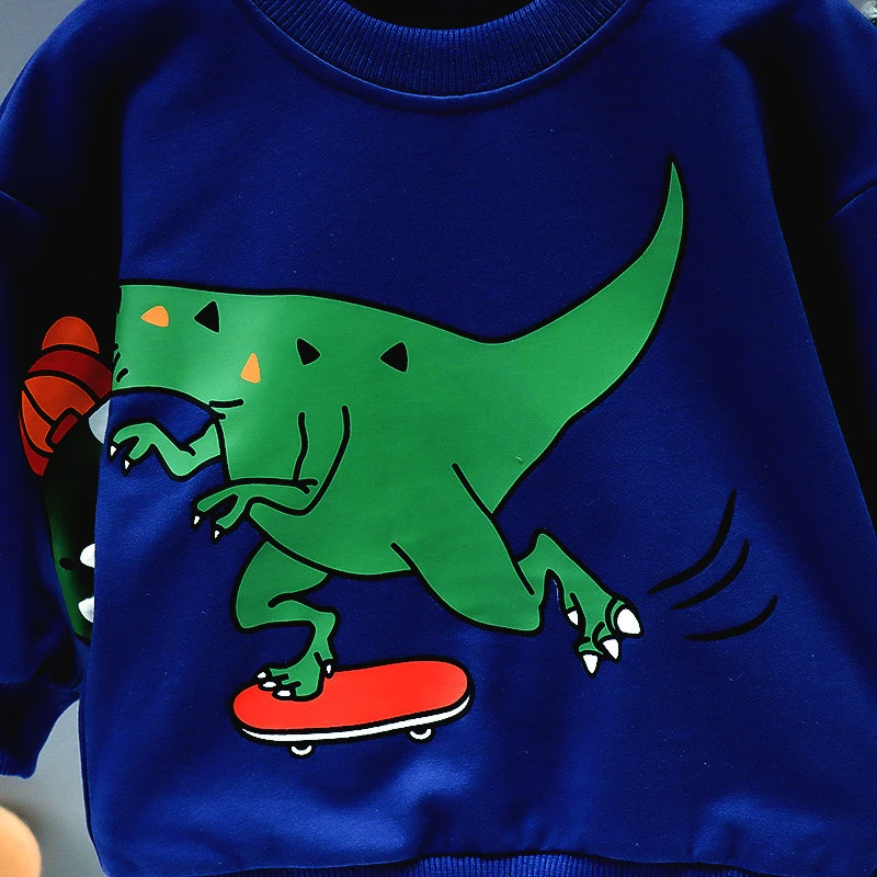 Spring Kids Boys Clothes Suit  Autumn Baby Boy Clothes Set Fashion Dinosaur Top&Pant 2pcs Toddler Children Sport Set