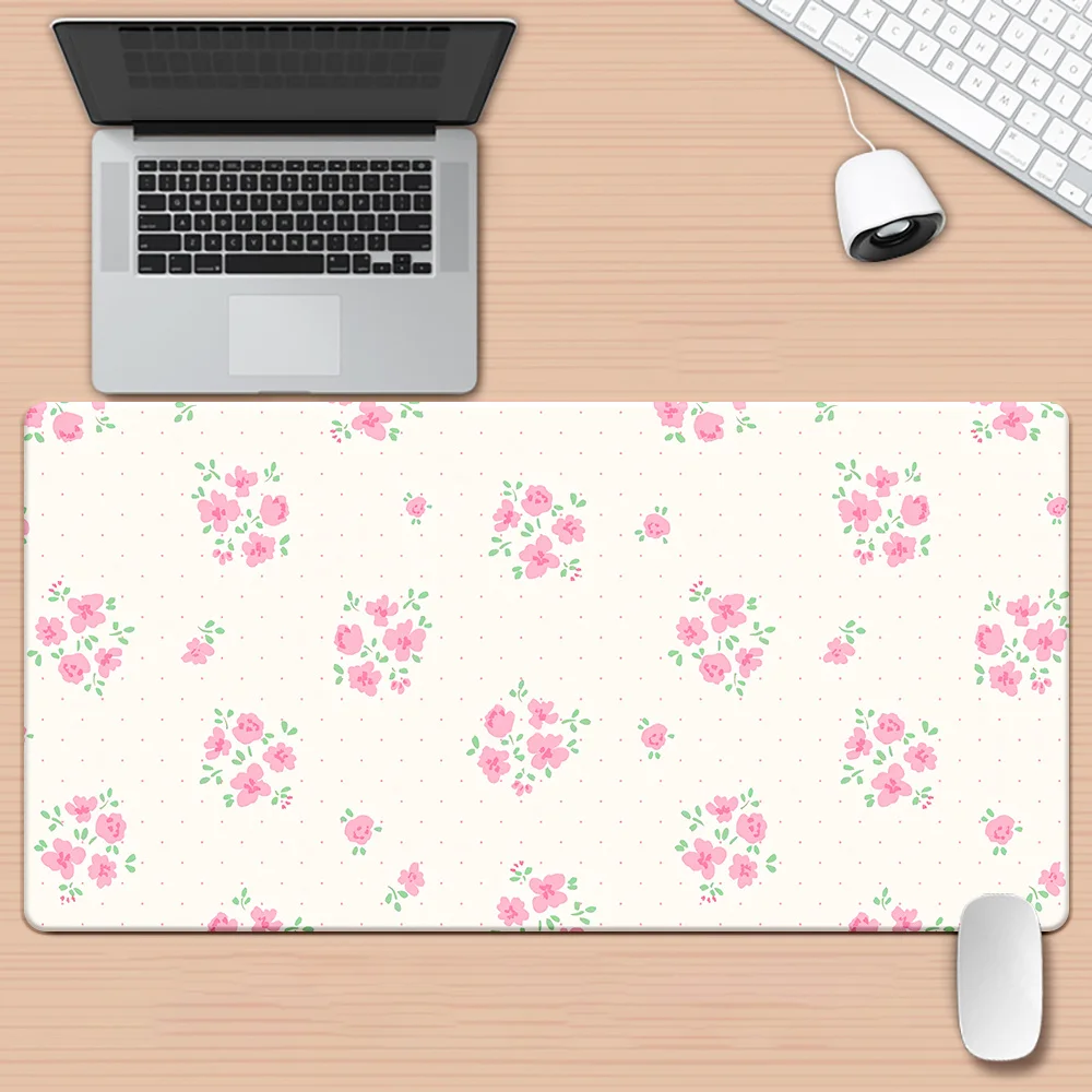 Brand Floral HD Printed Desk Pad Iron Art XXL Mousepad Multi Functional Keyboard Gaming Mat Office PC Gamer Desk Mat