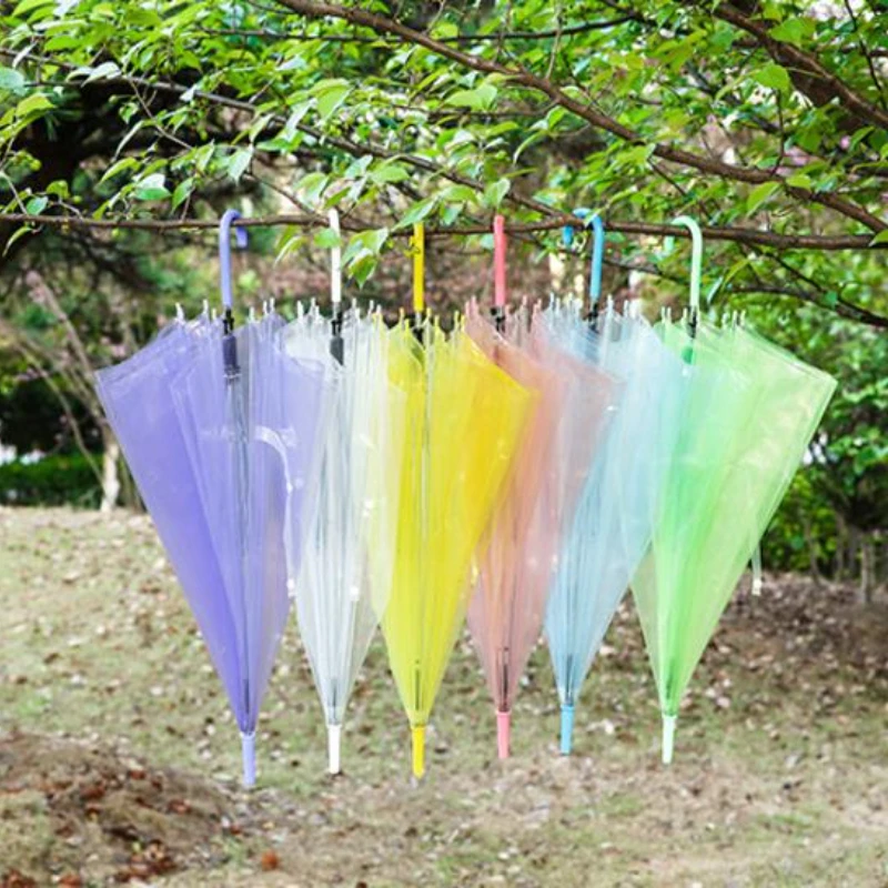 5 Colors Wholesale 100pcs/lot Hot Sale Transparent Umbrella, Clear Umbrella Fashion Umbrella