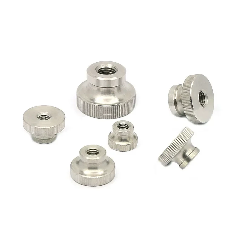 2-30Pcs Stainless Steel High Head Knurled Nut M2-M10 Blind Hole Through Hole Curtain Wall Micro Adjustment Screw Manual Locking