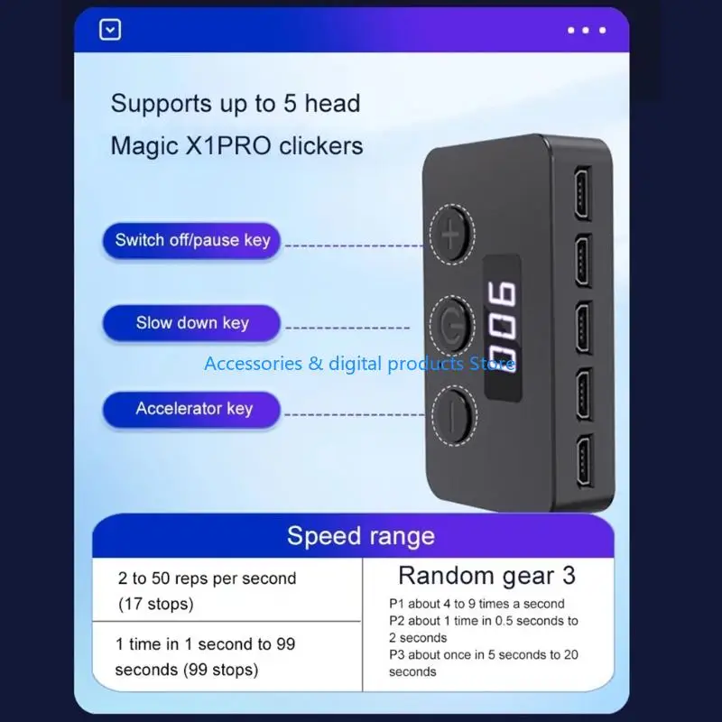 77JD 모바일 게임 자동 Clickers 장치 5 조정 가능한 속도 물리적 손가락 시뮬레이션