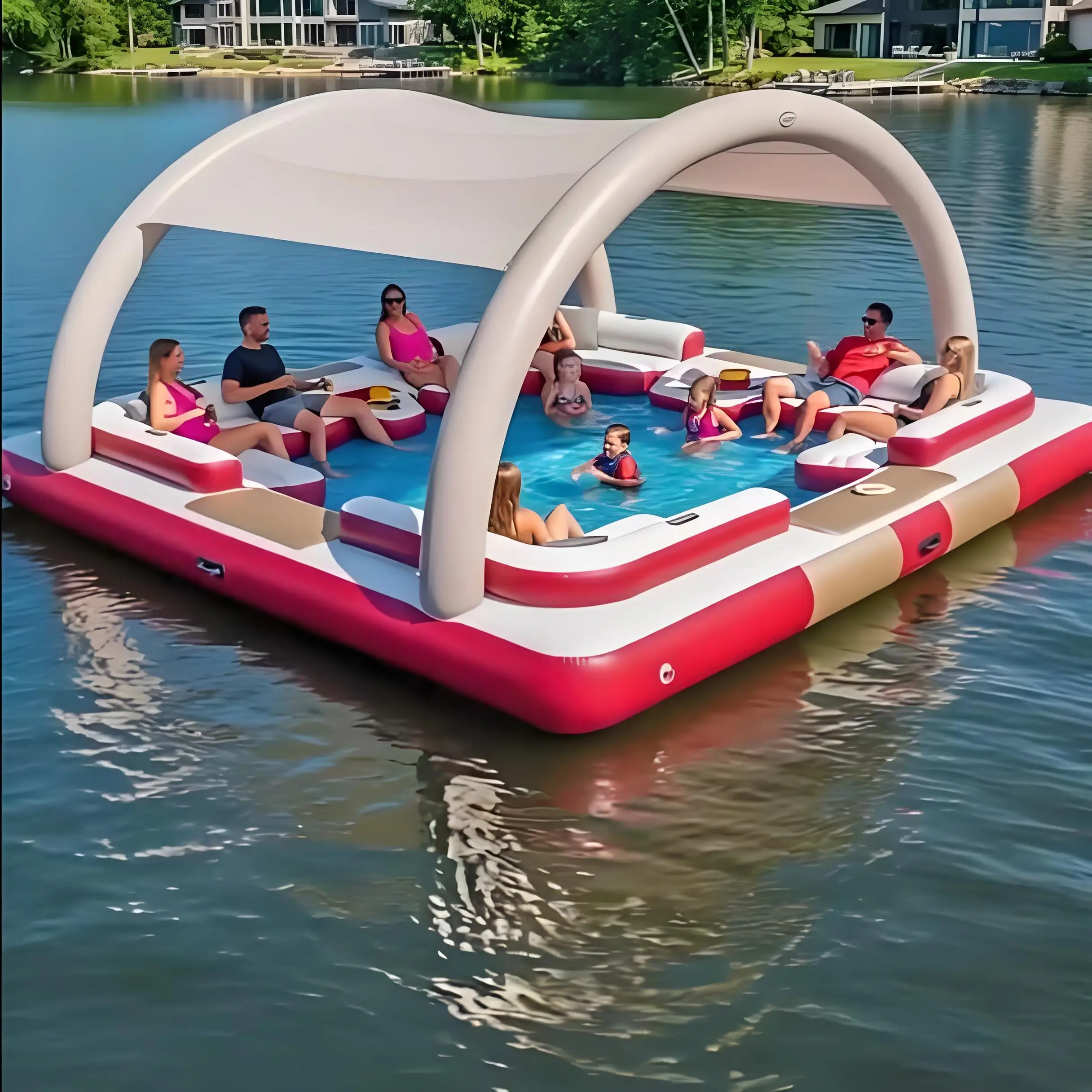 대형 호수용 풍선 플로팅 아일랜드, 다인용 파티 재미