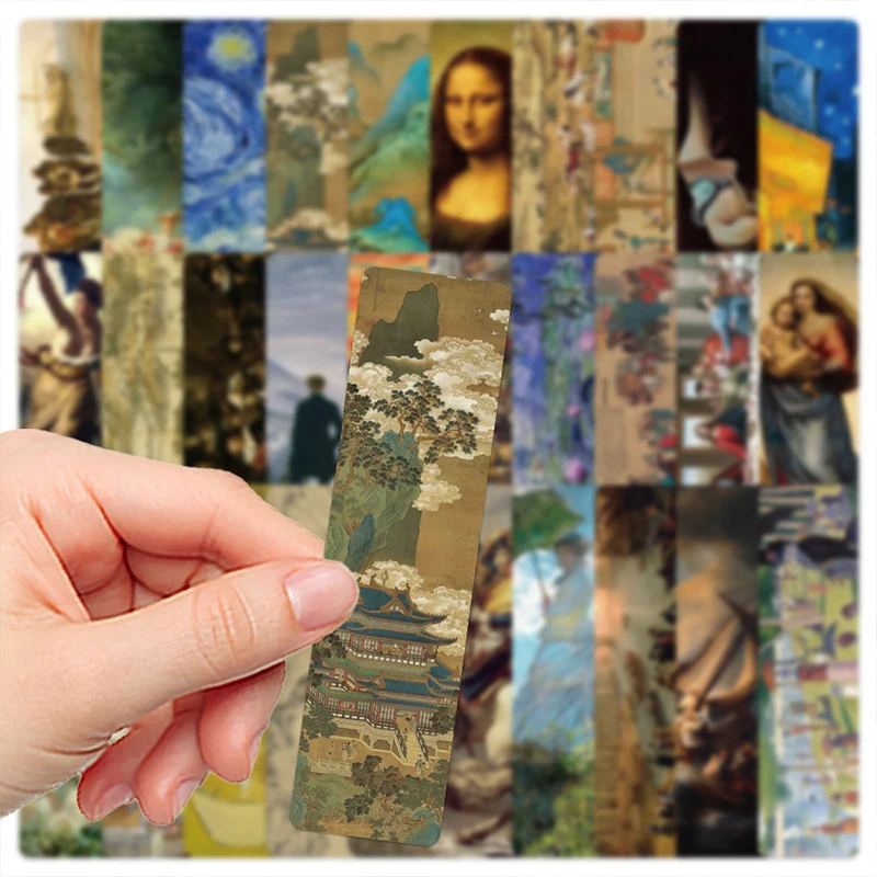 30PCS Art Famous Painting Retro Bookmarks Graffiti Style Reading Page Markers Book Lovers Students Stationery Literary Bookmarks