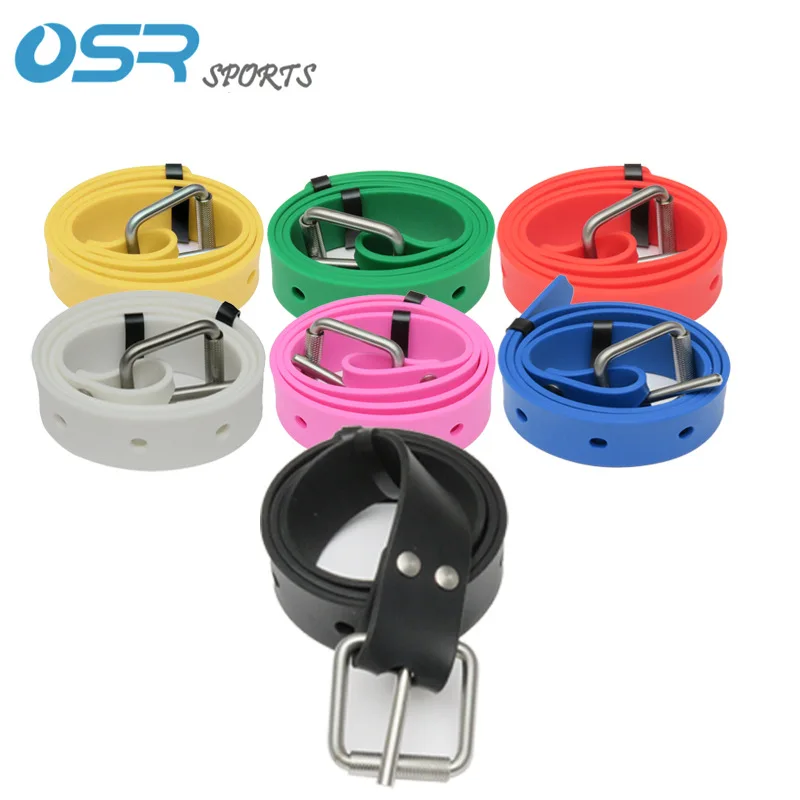 1.3M Free Diving Fishing And Hunting Diving Silicone Weight Belt Stainless Steel Rivets Belt Buckle Wetsuit Accessories