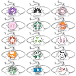 Trendy Angel Wings Pattern Insert Pad Women Bracelet Stainless Steel Aromatherapy Essential Oil Diffuser Lockets Bangle Jewelry