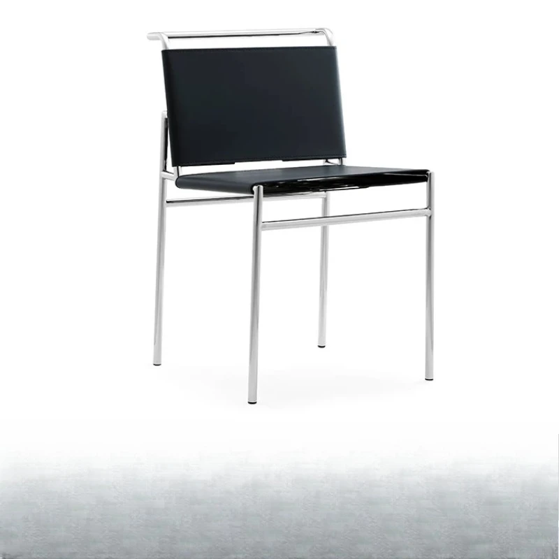 

Dining Chair Stainless Steel Designer Light Luxury Restaurant Bauhaus Modern Simple Leisure Chair