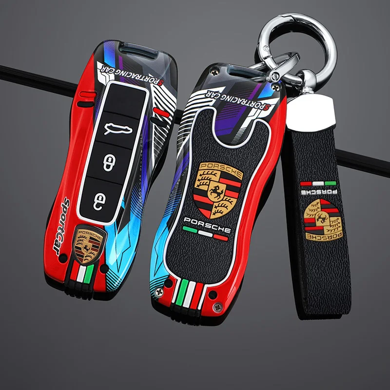 

Zinc Alloy Car Racing Style Design Key Case Cover Shell Holder For Porsche Panamera Cayenne 971 911 9YA Macan Boxster 3 4 Button