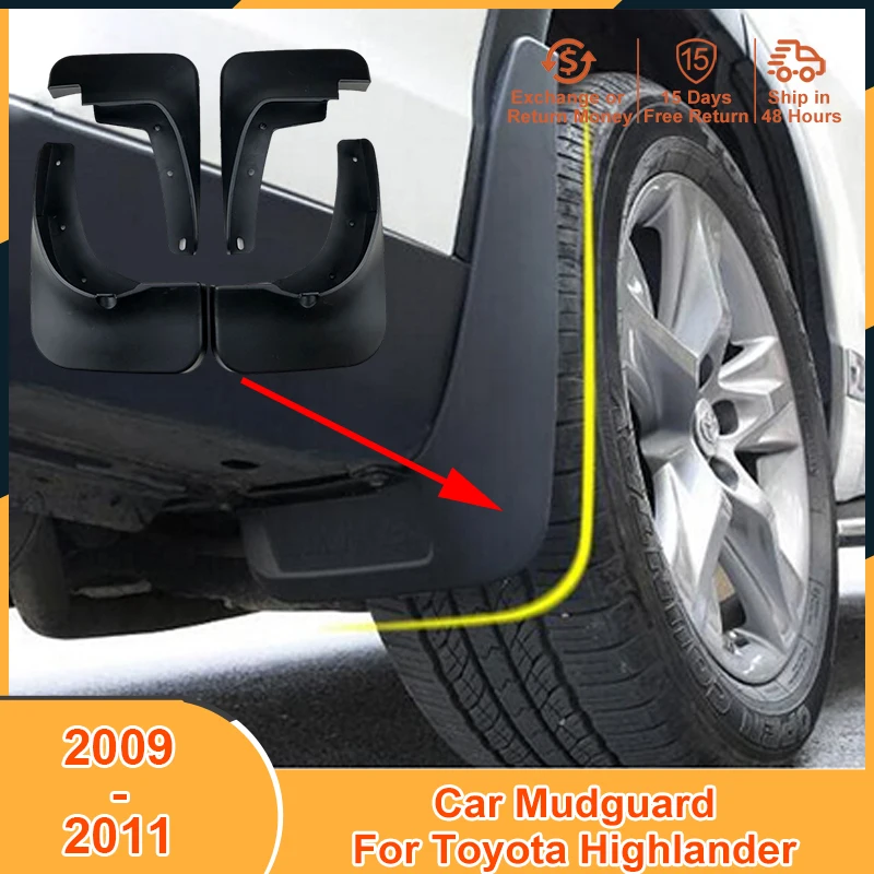 

2009-2011 Mudflaps Mud Flaps for Toyota Highlander 2009 2010 2011 Accessories Mudguard Fender Protector Splash Guards Black PVC