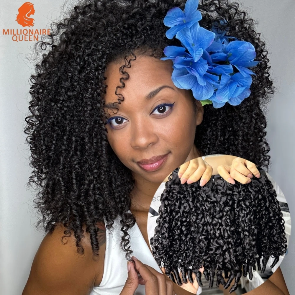 

Millionaire Queen 100% Human Hair Bundle Burmese Pixi Curly Bundles Raw Burmese Weave Human Hair Extensions Virgin Hair Bundle