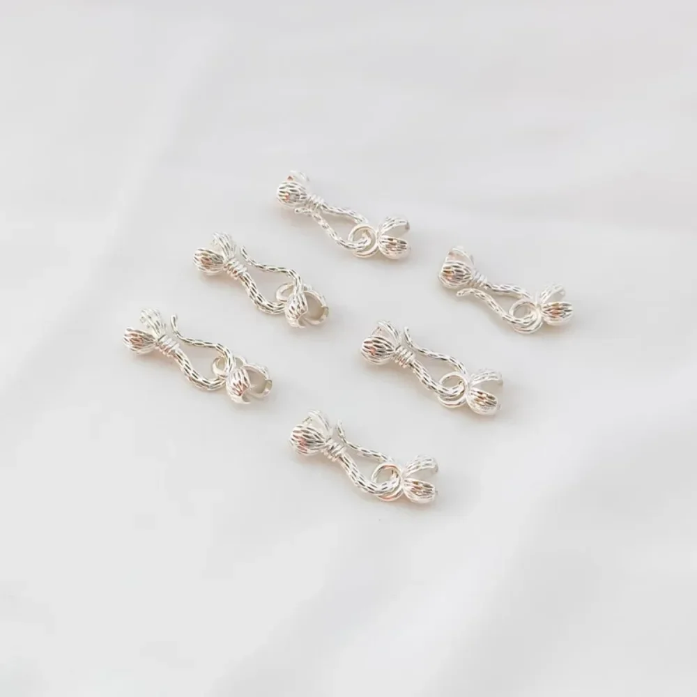 

Silver Flower Bud Buckle, Link Buckle, Double Clip, Flat Buckle, Bracelet, Buckle Head, DIY Handmade Jewelry and Accessories