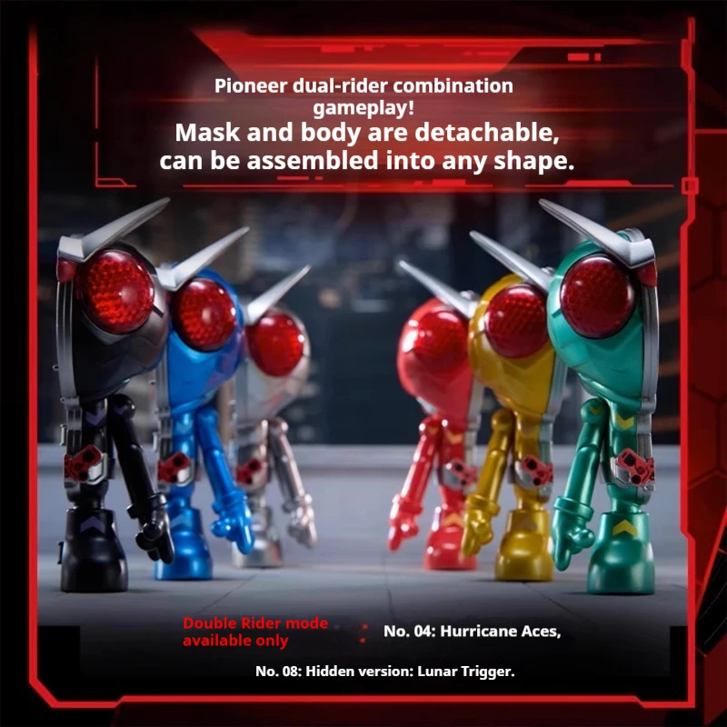 New Product In Stock Wasa Collaboration Kamen Rider Figurine Dreadlock Blind Box Trendy Tabletop Ornament Kongwo Double Ride