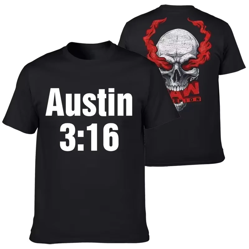 Cold Stone Austin Sstone Cold Loose Short Sleeve T-Shirt 3_16 Casual Half Sleeve Summer Cotton T-Shirt Top Y2k Clothes Man
