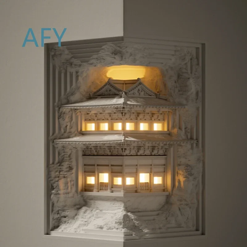 LED Corridor Aisle Induction Light for Home Decoration Chinese Style Attic Gypsum Wall Lamp Living Room Bedroom Wall Lighting