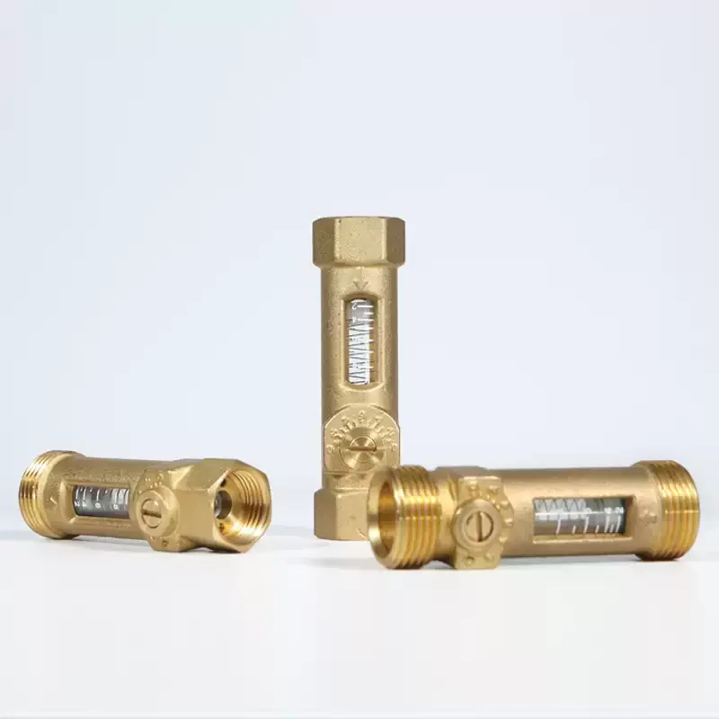 All‑Copper Visual Spring‑Type Flowmeter Adjustable Balancing Ball Valve  Flow Control for Water Fluid Pipeline Hydraulic