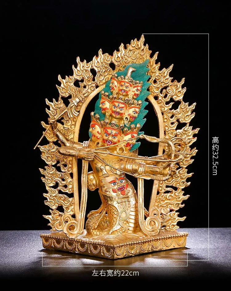 wholesale GOOD buddha statue # 32CM Large # Buddhism Thailand Nepal RAHULA Dharma God Buddha Gold-plated copper statue Talisman