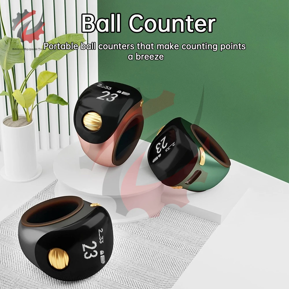 Smart Tally Digital Counter for Muslim Praise Ring Ball Counter Prayer Adjustable Finger Counter Type-C Charge Electronic Rosary