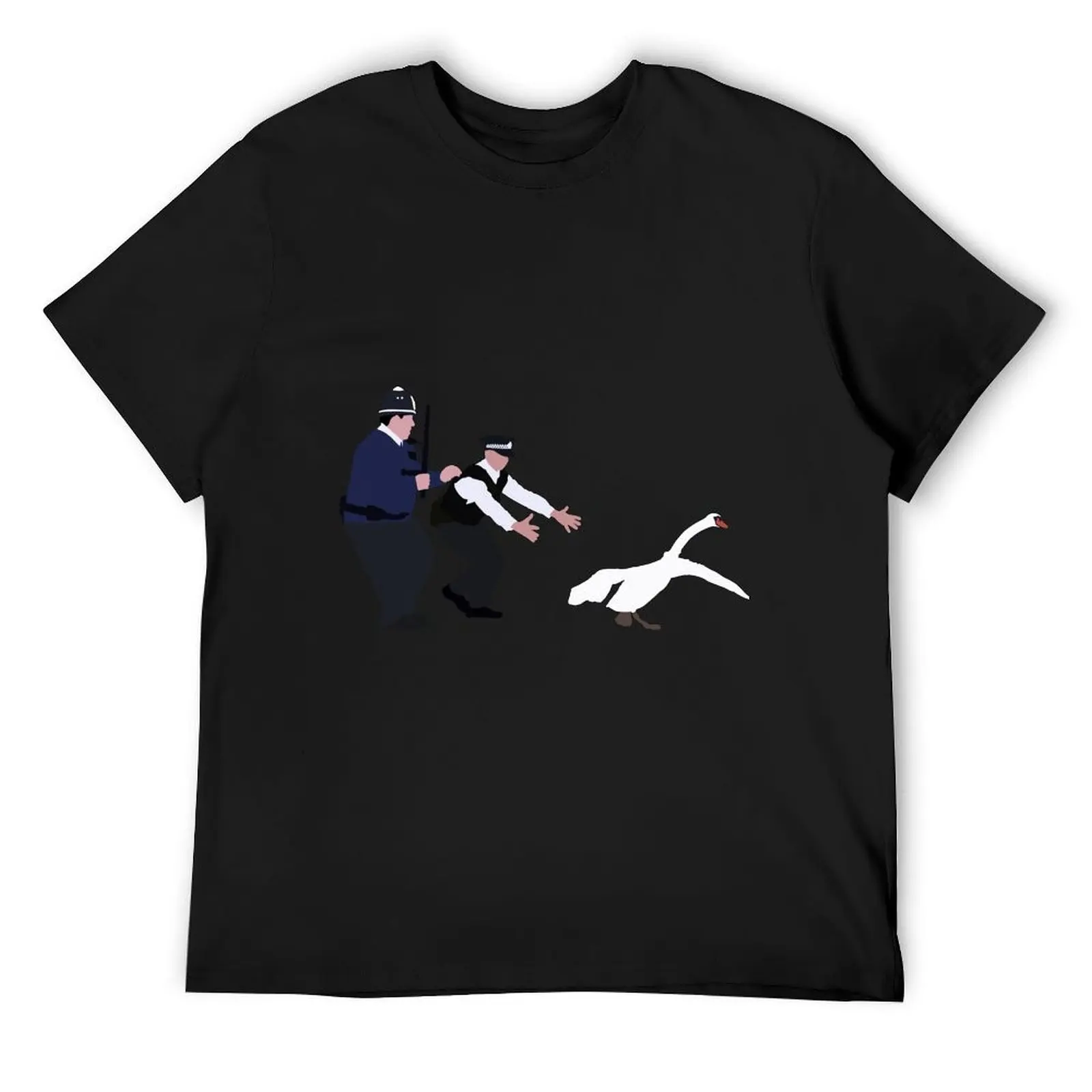

Hot Fuzz Swan T-Shirt shirts graphic tees rapper graphic tees cute tops fruit of the loom mens t shirts