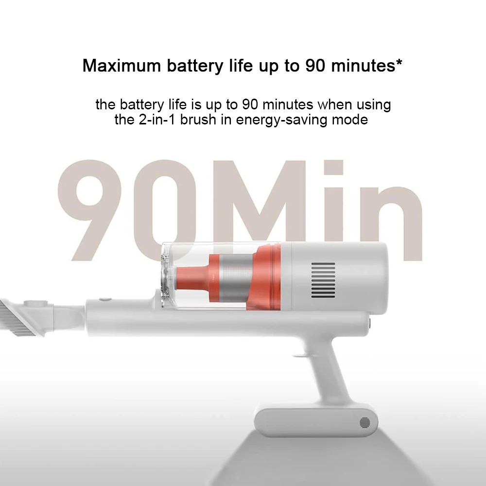 Aspirapolvere wireless XIAOMI MIJIA 3, faro verde con aspirazione 260AW, 110000   RPM, autonomia di 90 minuti, aspirapolvere portatile senza fili