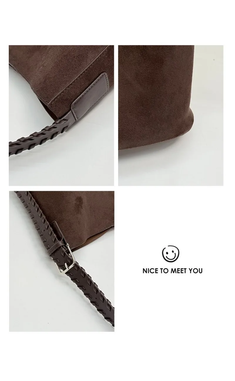 Mehrfarbige Wildleder-Schultertasche mit Verstellbarem Riemen, Lässiger Stil für Tägliches Einkaufen, Verabredungen, Pendeln und Kurzreisen – Detail 5