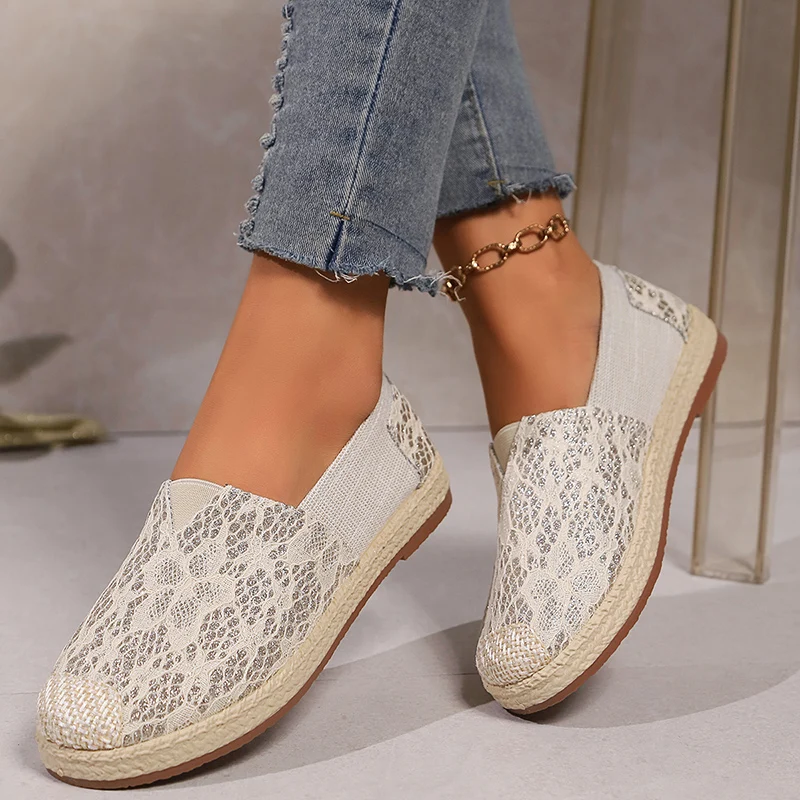 Mocassini con stampa di moda Scarpe da donna Autunno Slip-On Tacco piatto Sneakers traspiranti Donna Autunno Suola morbida Scarpe casual antiscivolo