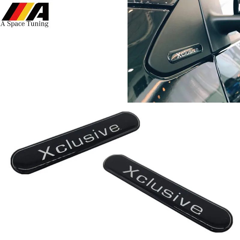 2Pcs 3D Waterproof Car Sticker Xclusive Emblem Badge Logo Body Side Mirror Door Decoration Accessories For Smart Brabus Fortwo