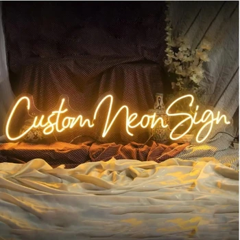 Sinal de néon personalizado luzes led logotipo personalizado decoração da parede sinais de néon para festival casamento feliz aniversário festa barra néon