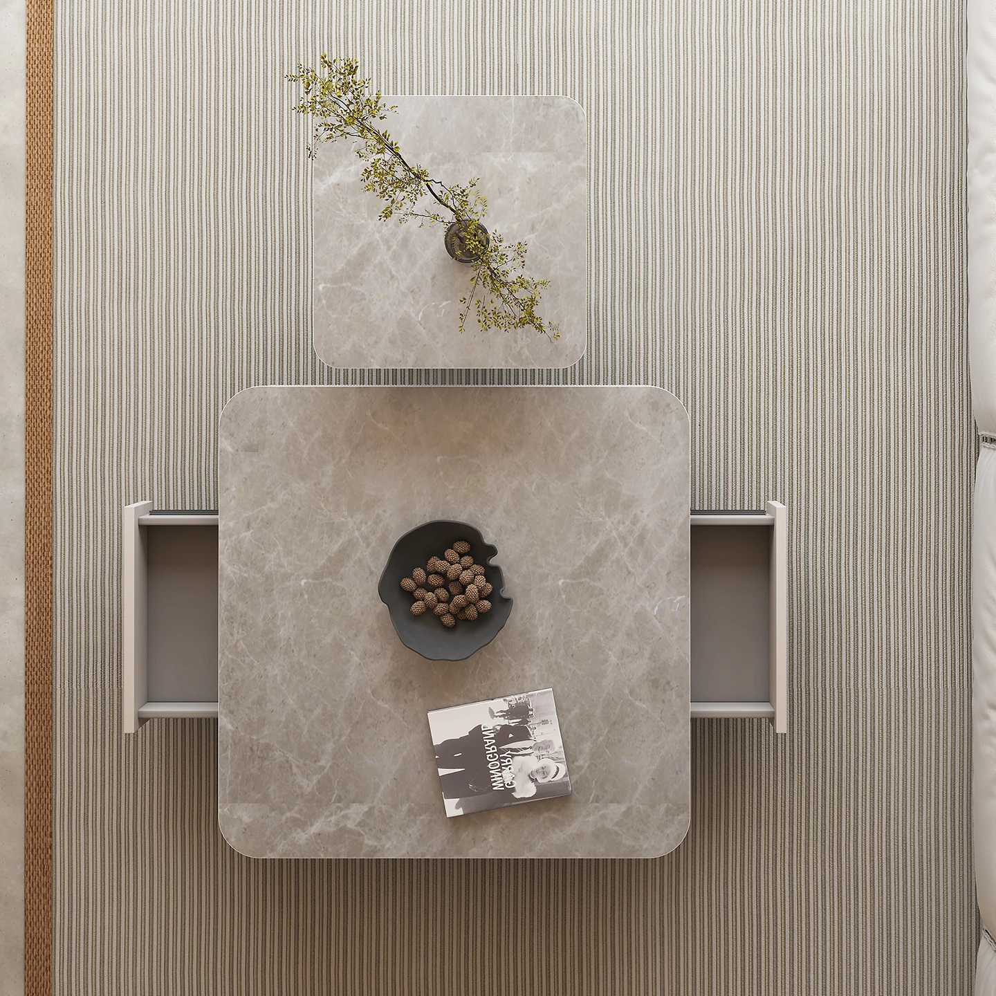 Italian Minimalist Coffee Table Luxury Slate