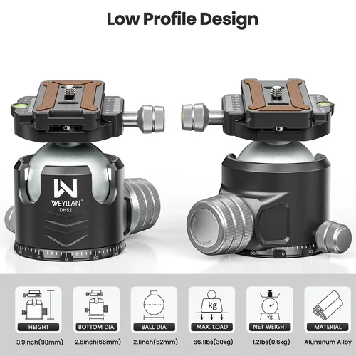 Imagen 2 del producto WEYLLAN GX9 trípode de fibra de carbono de alta resistencia trípode de cámara compacto profesional monopié para cámara DSLR teleobjetivo carga 30kg