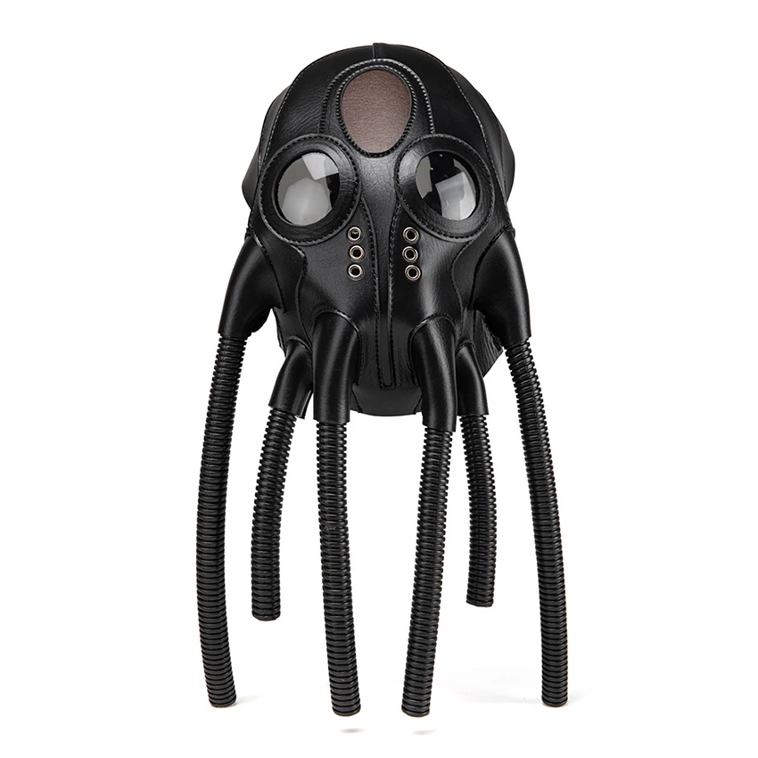 Xenomorph Alien masque en cuir médiéval Steampunk Halloween monstre Cosplay tentacule drôle carnaval mascarade fête masque de poulpe