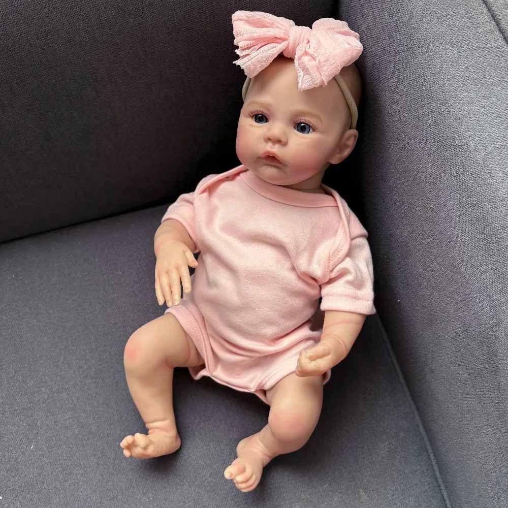 18 inch weide siliconen reborn pop pasgeboren babygrootte echte foto handgemaakte realistische babypoppen 3D huid met zichtbare aderen