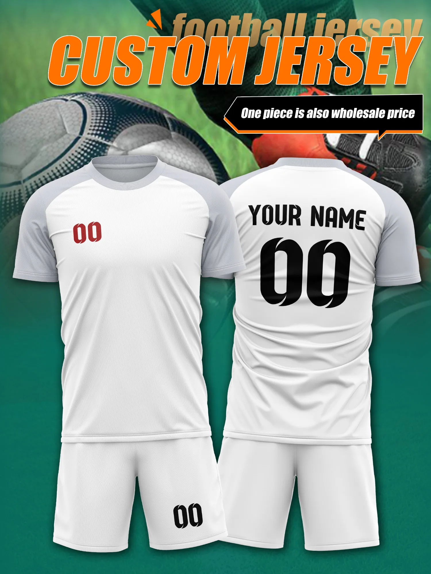 

Футбольная форма с индивидуальным номером и именем, усиленный шов на талии, прочная тренировочная форма для футбольной команды