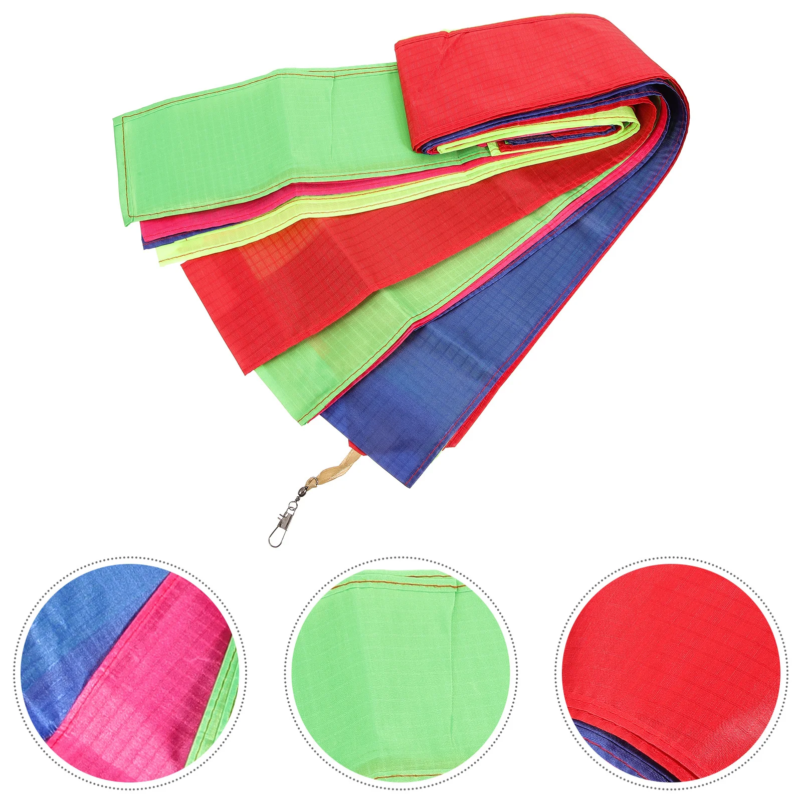 Cola de cometa voladora colorida, cola larga de nailon duradera con gancho conector, decoración de cometa para exteriores, decoración de cometas voladoras