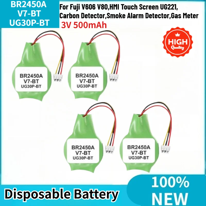BR2450A  V7-BT UG30P-BT Disposable Battery 3V 500mAh for Fuji V606 V80,HMI Touch Screen UG221,Carbon Detector Non-rechargeable