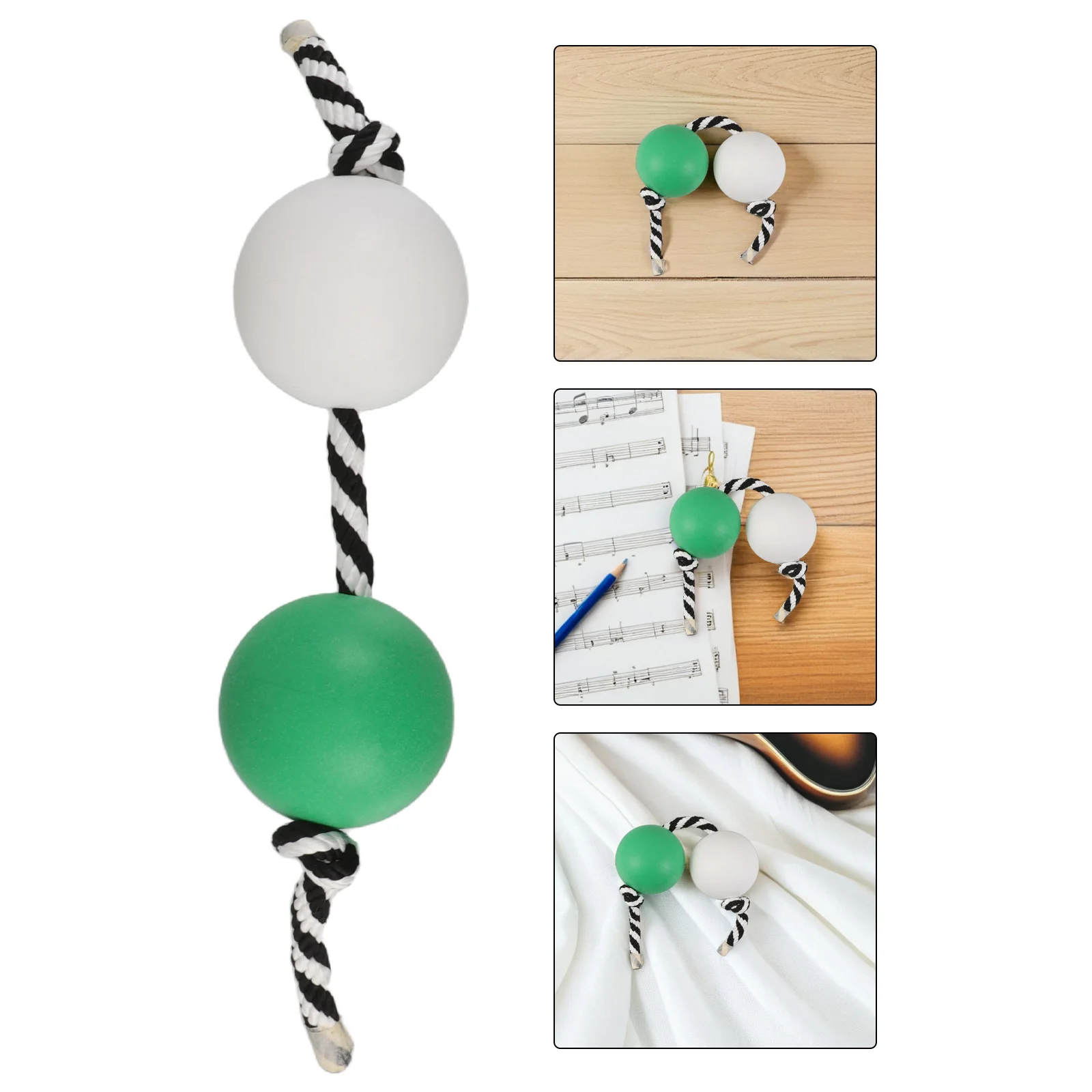 

Asalato Shaker Rhythm Instrument African Dual Ball Percussion Tool Durable Impact Resistant Lightweight Green White Hand