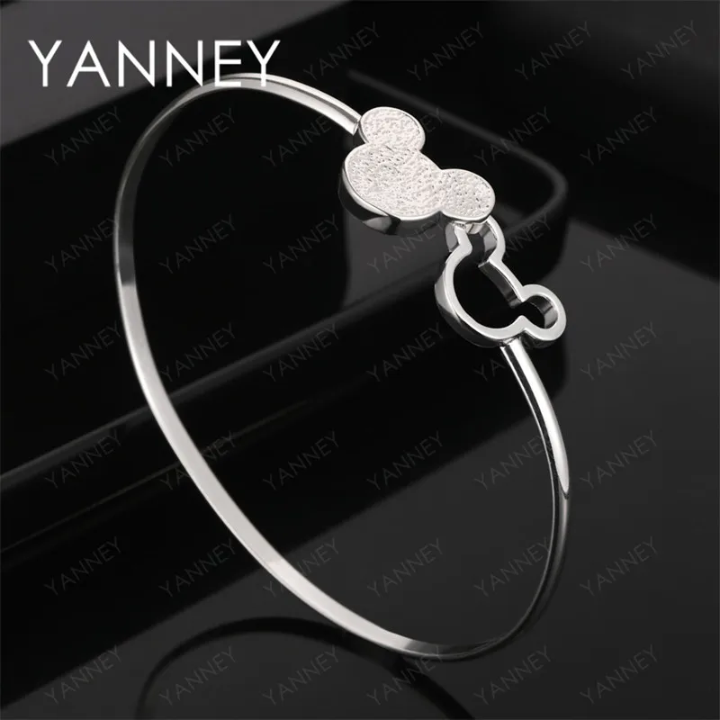 

925 Sterling Silver Fashion Cat Ear Bracelet Women Gift Jewelry Wedding Party Exquisite and Simple