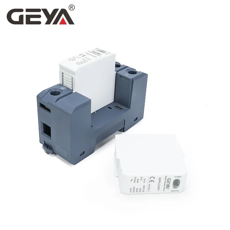 GEYA GSP9 2P Solar PV Low Voltage SPD Din Rail DC 600V 1000V 20KA-40KA Surge Arrester Lightning Protector SPD DC