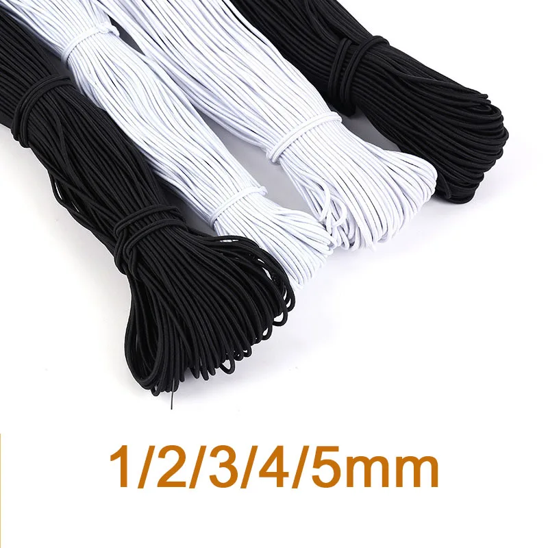 

1/2/3/4/5 мм прочный эластичный шнур, черный высококачественный эластичный шнур, резиновый ремень, швейная одежда, поделки, аксессуары для шитья своими руками, ленты