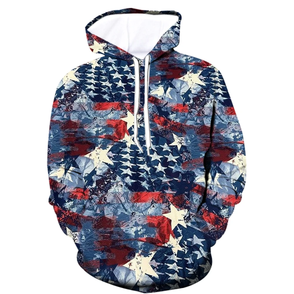 Men's 3D Print Star Graphic Autumn Winter Hoodies Festival Carnival Party Long Sleeve Hooded Top Fashion Creative Casual Clothes