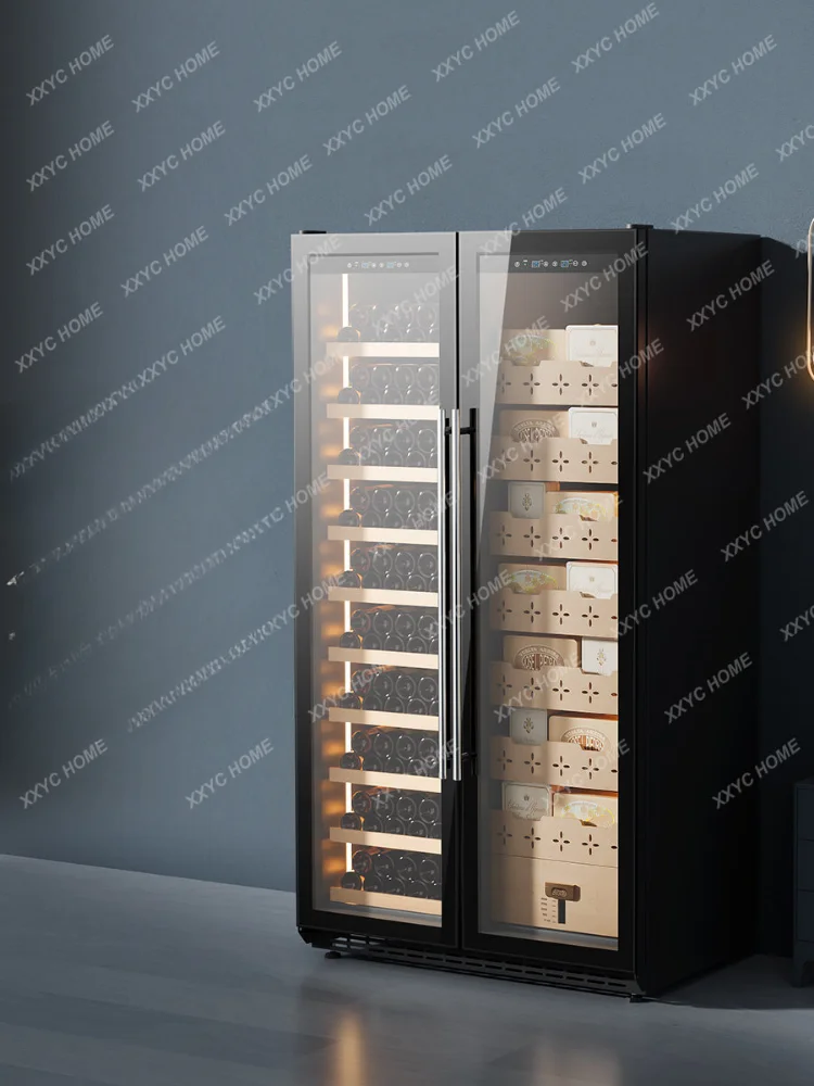 High-End Large Capacity Ultra-Thin Double Door Intelligent Constant Temperature and Humidity Wine Storage All-in-One Cabinet