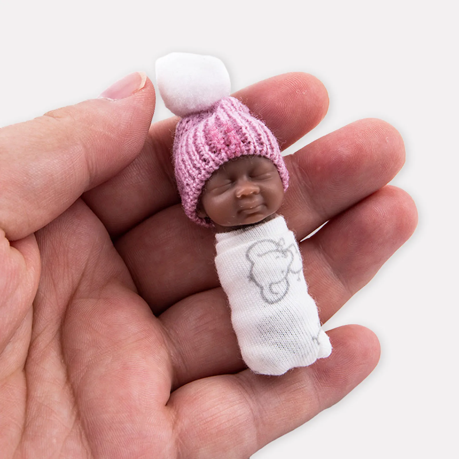 Reborn Baby Dolls 7cm Long Miniature Lovely Sleeping Baby Figurine for Baby Shower Favors Decoration
